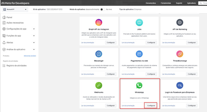 Configuração Whatsapp