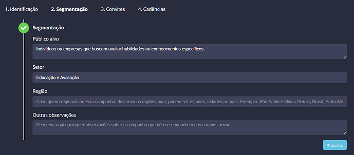Segmentação da campanha de IA