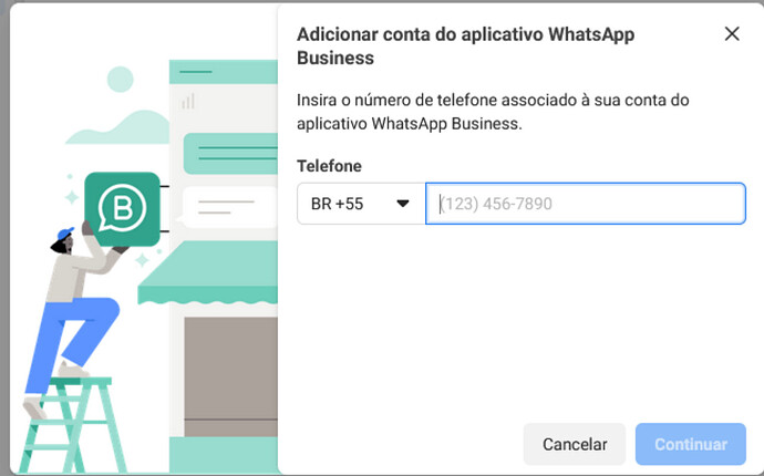 Adicionar conta do aplicativo Whatsapp Business